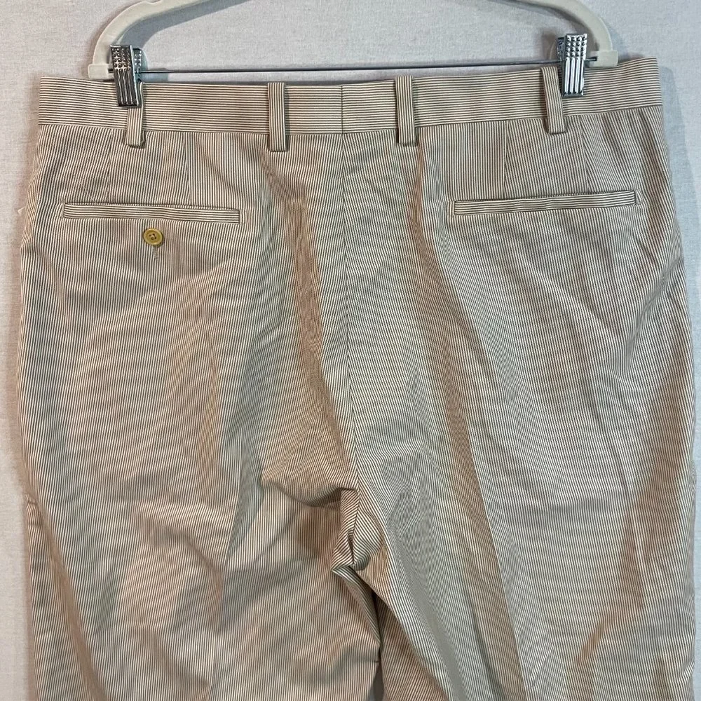 Aristo Eighteen Mens Brown/White Stirling Pinstripe Alberdeen Dress Pant 38/35
